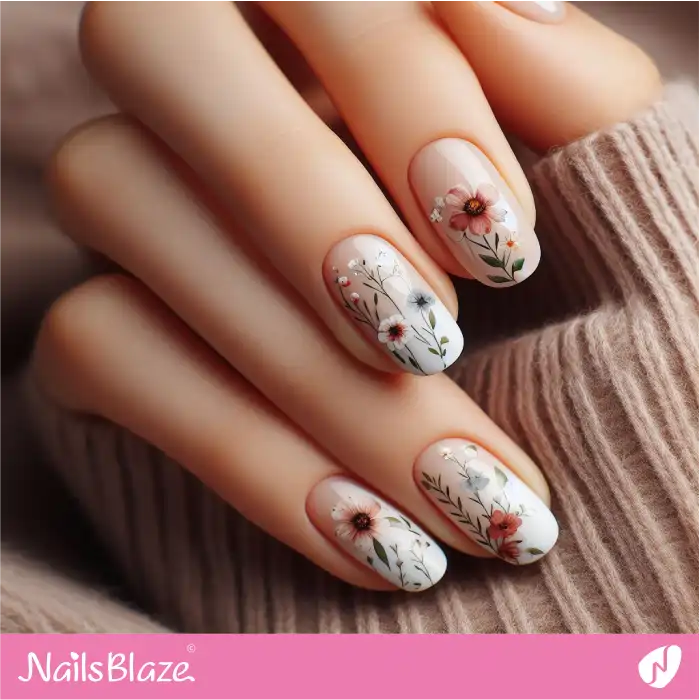 Floral Watercolor Nails Design | Paint Nail Art - NB2272